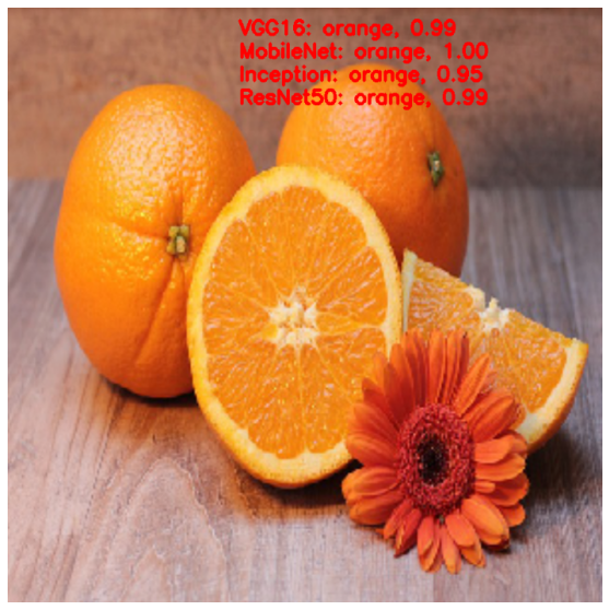 نتیجه تشخیص تصویر پرتقال