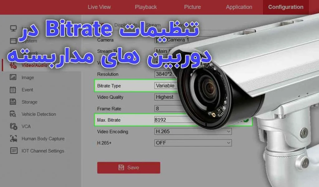 تنظیمات bitrate دوربین های مداربسته