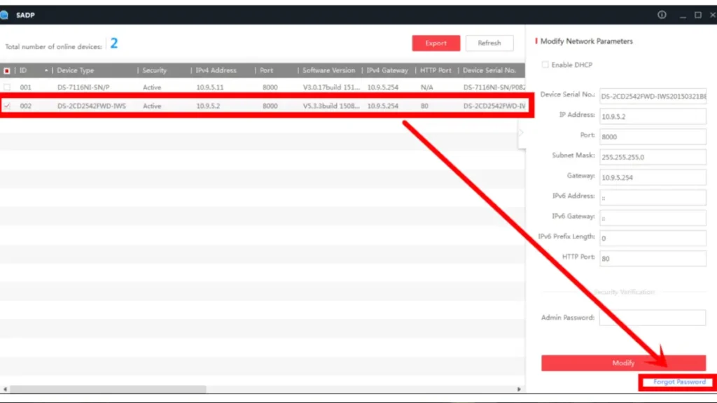 ریست دوربین هایک ویژن 2 ریست دوربین هایک ویژن