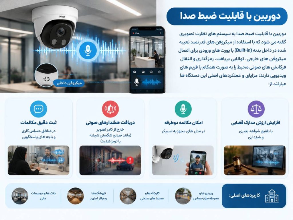 دوربین با قابلیت ضبط صدا؛ قوانین، مزایا و معرفی مدل های میکروفن دار 1 دوربین با قابلیت ضبط صدا
